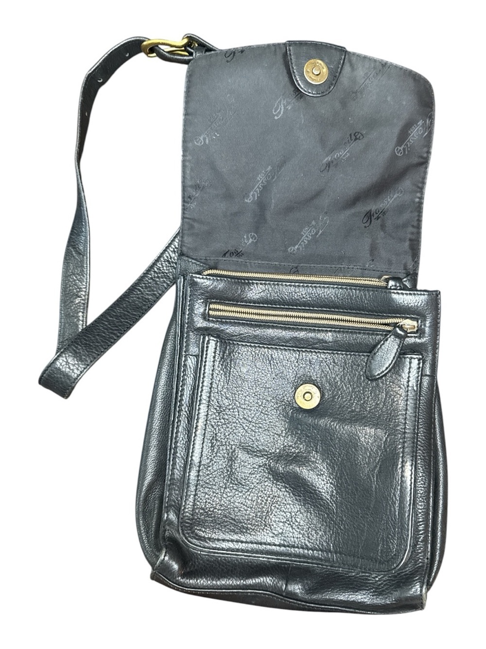 Lucky Brand Black Leather Crossbody Shoulder Bag - Picture 2 of 7
